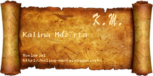 Kalina Márta névjegykártya