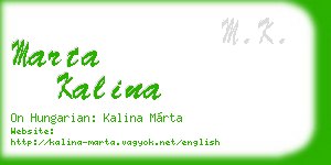 marta kalina business card