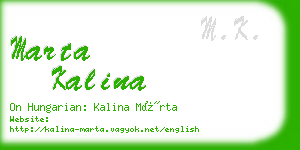 marta kalina business card